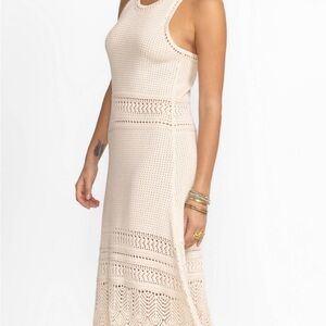 NWT JADE (Johnny Was) Elegant Crocheted Cream Sleeveless Dress